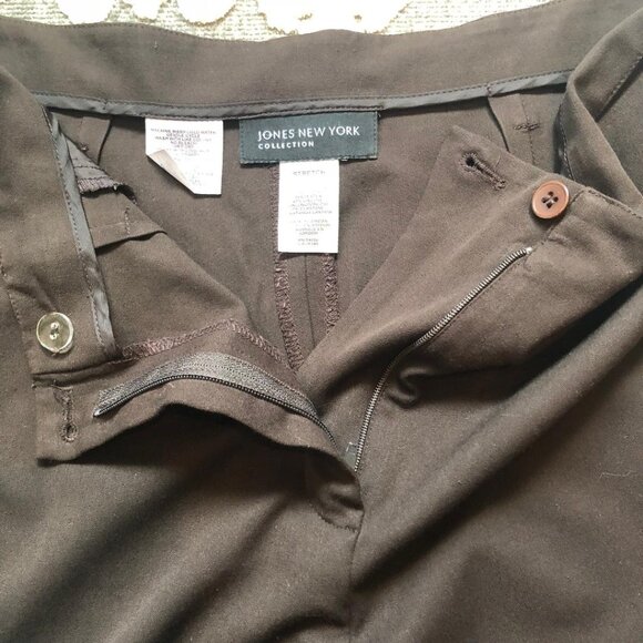 Jones New York Collection, Dark Brown, Hi-Rise, Wide Leg Dress Pants, Size 6 - Picture 5 of 11